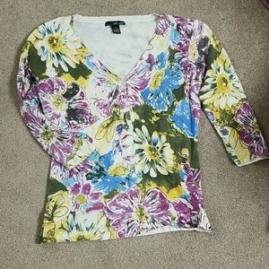 3/$20 🎉 Colorful flowery cardigan